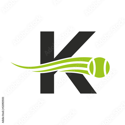 Letter K Tennis Club Logo Design Template. Tennis Sport Academy, Club Logo