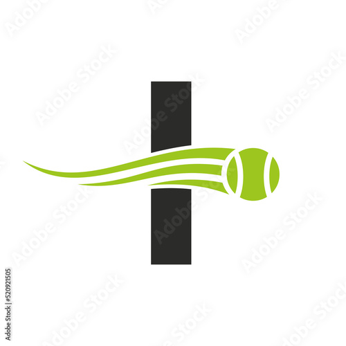 Letter I Tennis Club Logo Design Template. Tennis Sport Academy, Club Logo