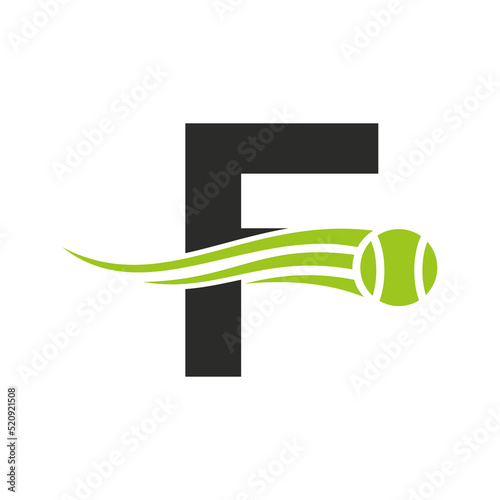 Letter F Tennis Club Logo Design Template. Tennis Sport Academy, Club Logo