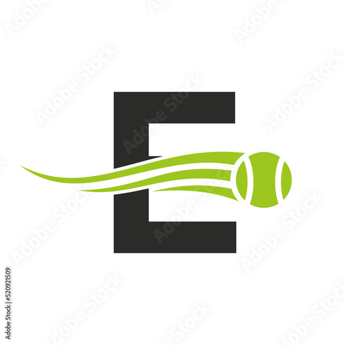 Letter E Tennis Club Logo Design Template. Tennis Sport Academy, Club Logo