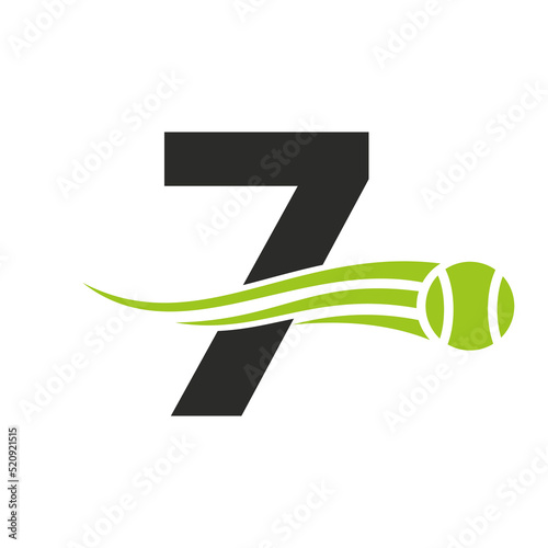 Letter 7 Tennis Club Logo Design Template. Tennis Sport Academy, Club Logo