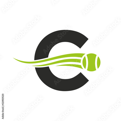 Letter C Tennis Club Logo Design Template. Tennis Sport Academy, Club Logo