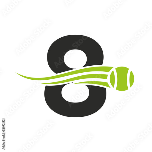 Letter 8 Tennis Club Logo Design Template. Tennis Sport Academy, Club Logo