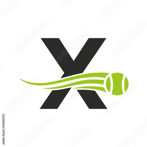 Letter X Tennis Club Logo Design Template. Tennis Sport Academy, Club Logo