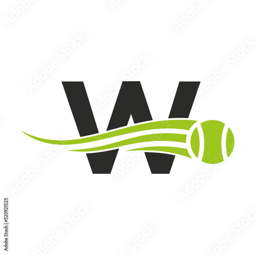 Letter W Tennis Club Logo Design Template. Tennis Sport Academy, Club Logo