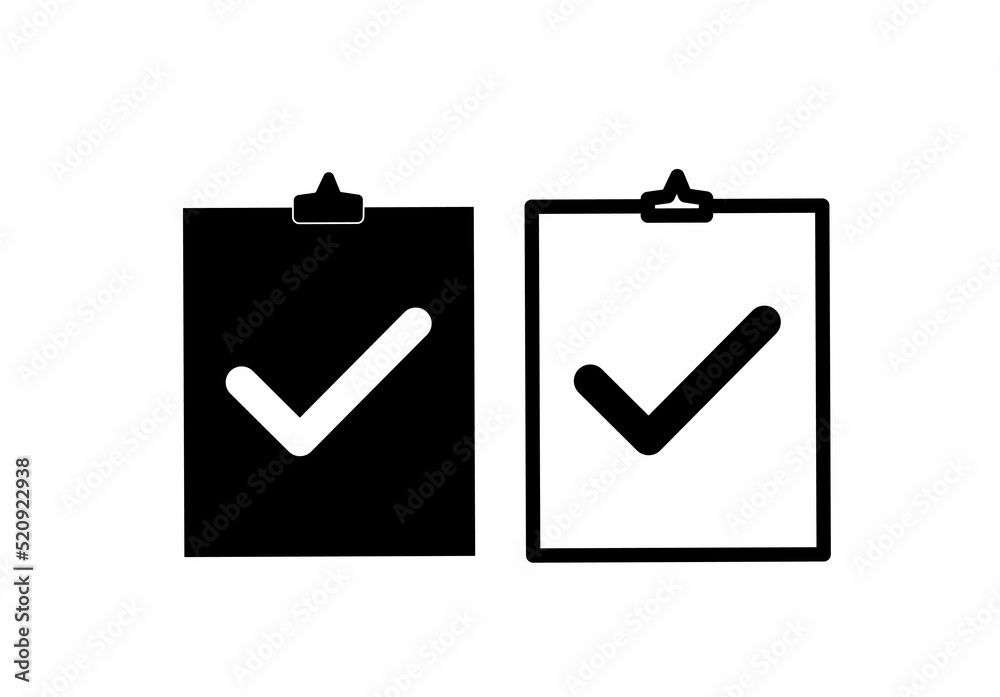 checkMark clopboard icon set isolated on white background checkMark clopboard icon set isolated on white background