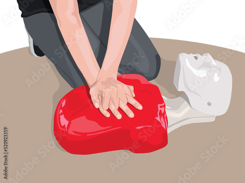 CPR Cardiopulmonary Resuscitation in illustration graphic vector
