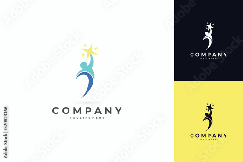 people rising star logo template