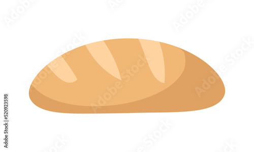 Bread loaf semi flat color vector object. Fresh bakery product. Full sized item on white. Healthy ration and snack simple cartoon style illustration for web graphic design and animation