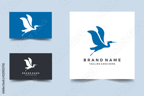 Bird or herons flying logo Icon symbol vector