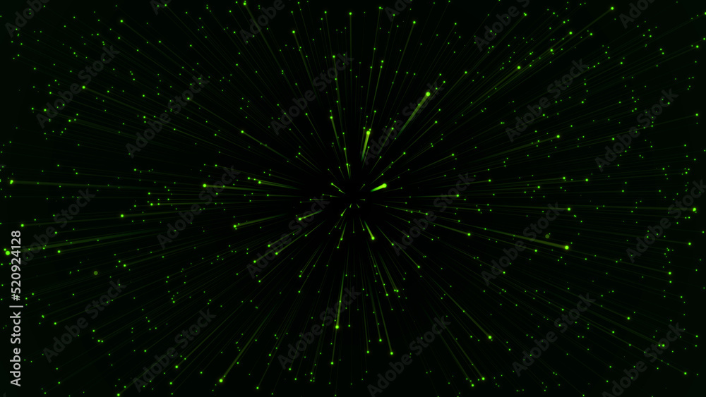 Abstract technology glowing neon trail speed light zoom background.