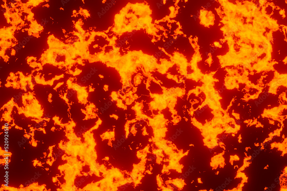 Obraz premium Ground hot lava. Burning coals- crack surface. Abstract nature pattern- glow faded flame.red hot lava pattern background.3d rendering