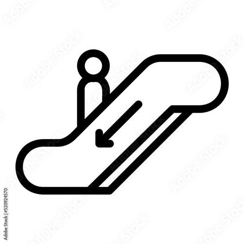 escalator down line icon