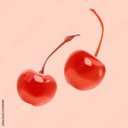 3d red candied cherries