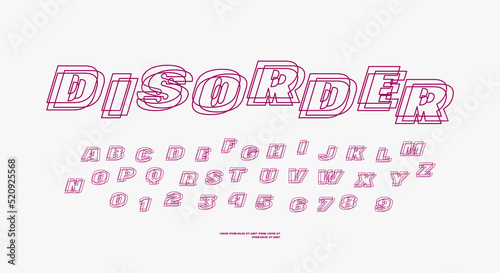 Hollow sans serif font with ripples distortion effect