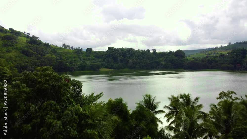 revealing drone shot of a lake revealing drone shot of a lake