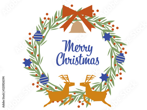 クリスマスリースのイラスト素材