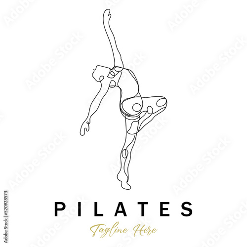 Pilates sitting pose logo icon symbol a calming yoga exercise that moves the whole body