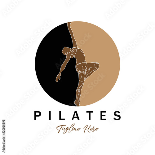 Pilates sitting pose logo icon symbol a calming yoga exercise that moves the whole body