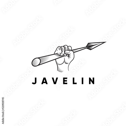 Javelin athlete thrower sport logo design