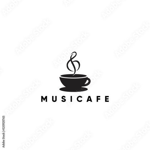 Sticker Musical Note Symbol Cafe creative  Logo