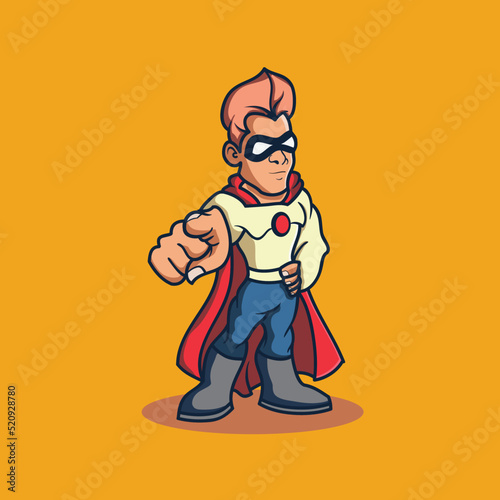 Super hero character mascot logo design