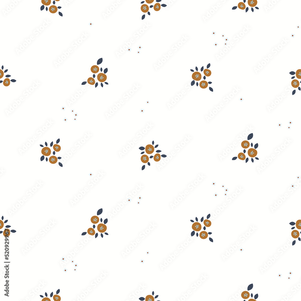 Fototapeta premium Floral pattern pastel color flowers tender seamless pattern.