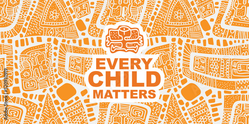 Tablou canvas every child matters sign on orange background