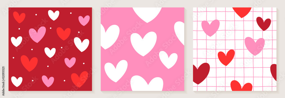 Cute Heart Valentine’s Love White Red Pink Color Confetti Flat Style Fabric Textile Grid Line Check Seamless Pattern Background Summer Spring Greeting Card Set Collection Bundle Vector Illustration Cute Heart Valentine’s Love White Red Pink Color Confetti Flat Style Fabric Textile Grid Line Check Seamless Pattern Background Summer Spring Greeting Card Set Collection Bundle Vector Illustration