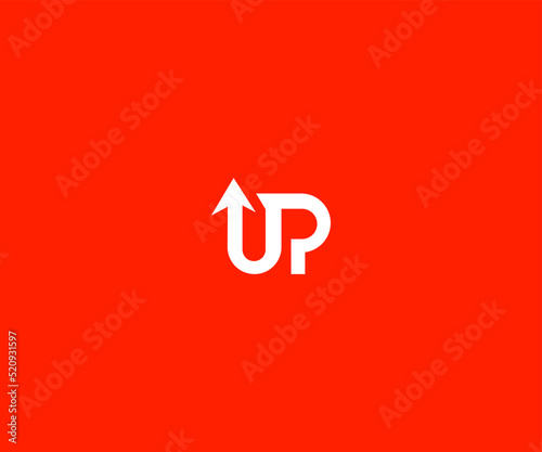 Up text logo icon design template