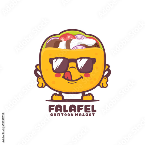 Falafel cartoon mascot. middle eastern food vector illustration