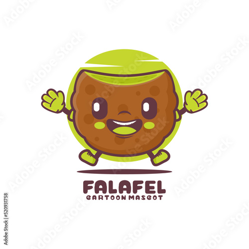 Falafel ball cartoon mascot. middle eastern food vector illustration