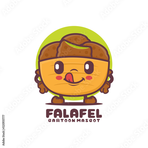 Falafel cartoon mascot. middle eastern food vector illustration