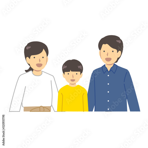 3人家族イラスト
