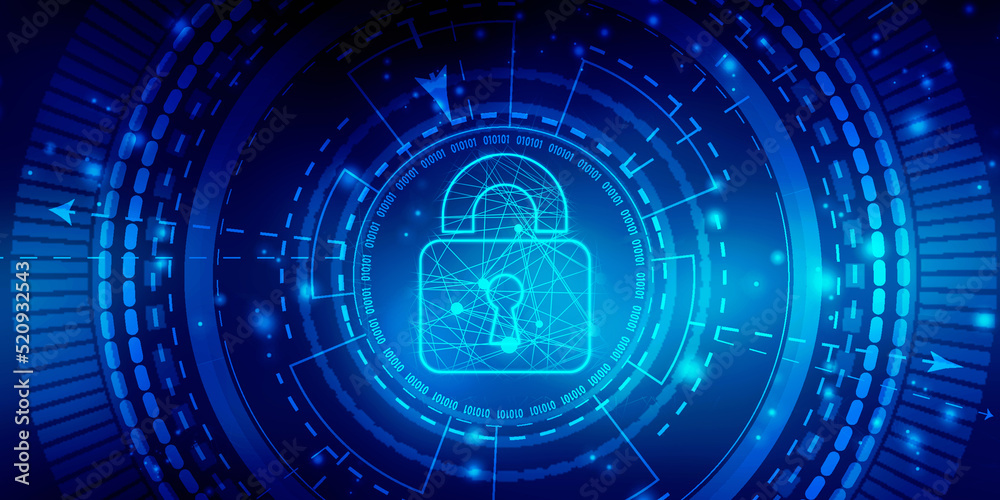 2d illustration Safety concept: Closed Padlock on digital background 2d illustration Safety concept: Closed Padlock on digital background