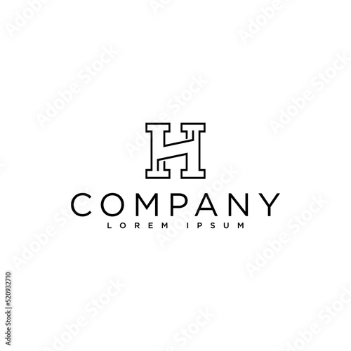 initial h logo, icon and vector