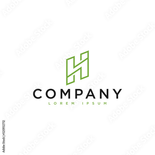 initial h logo, icon and vector