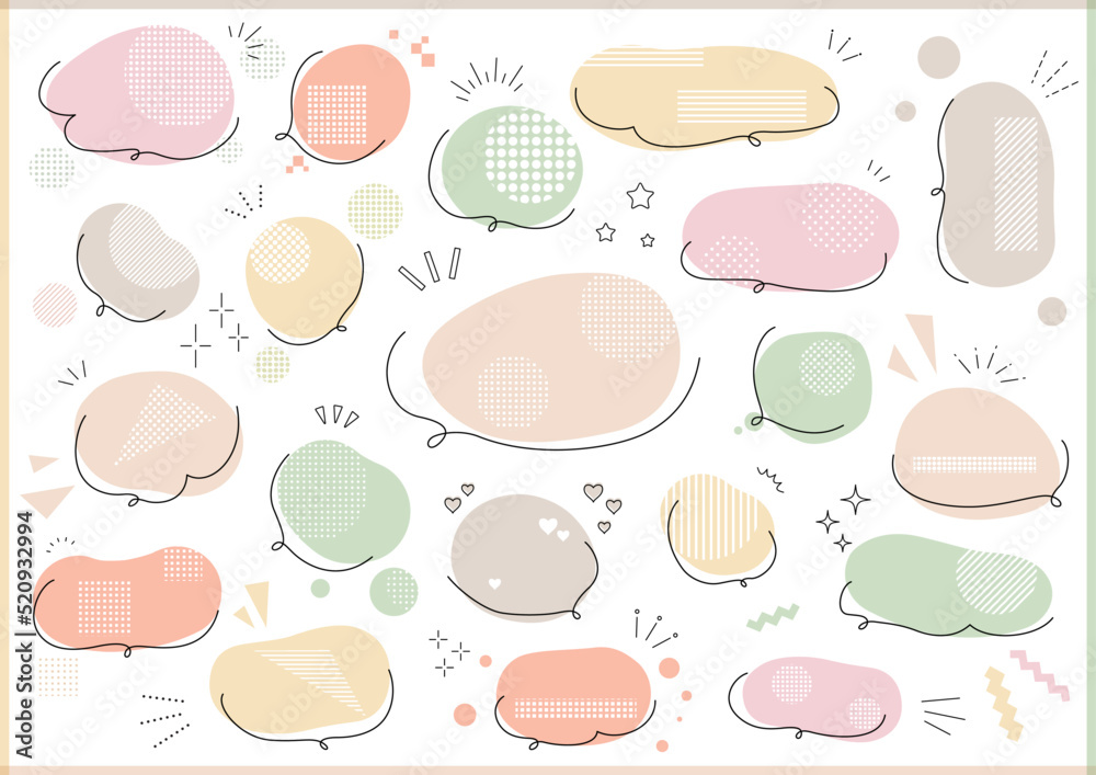 手描きの吹き出しセット \ flat colour / 手描きの吹き出しセット \ flat colour /
