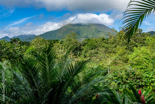 Costa Rica  The Volcan Arenal surrounded by the tropical forest 