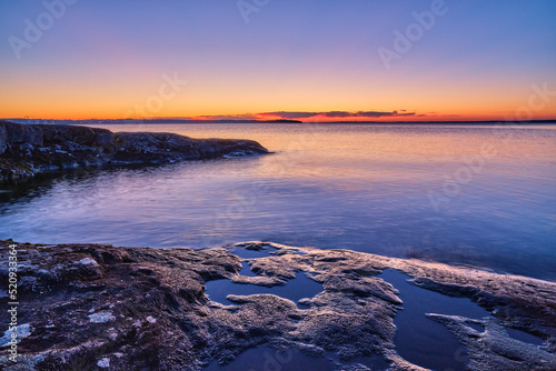 Sunset over the lake Näsijärvi