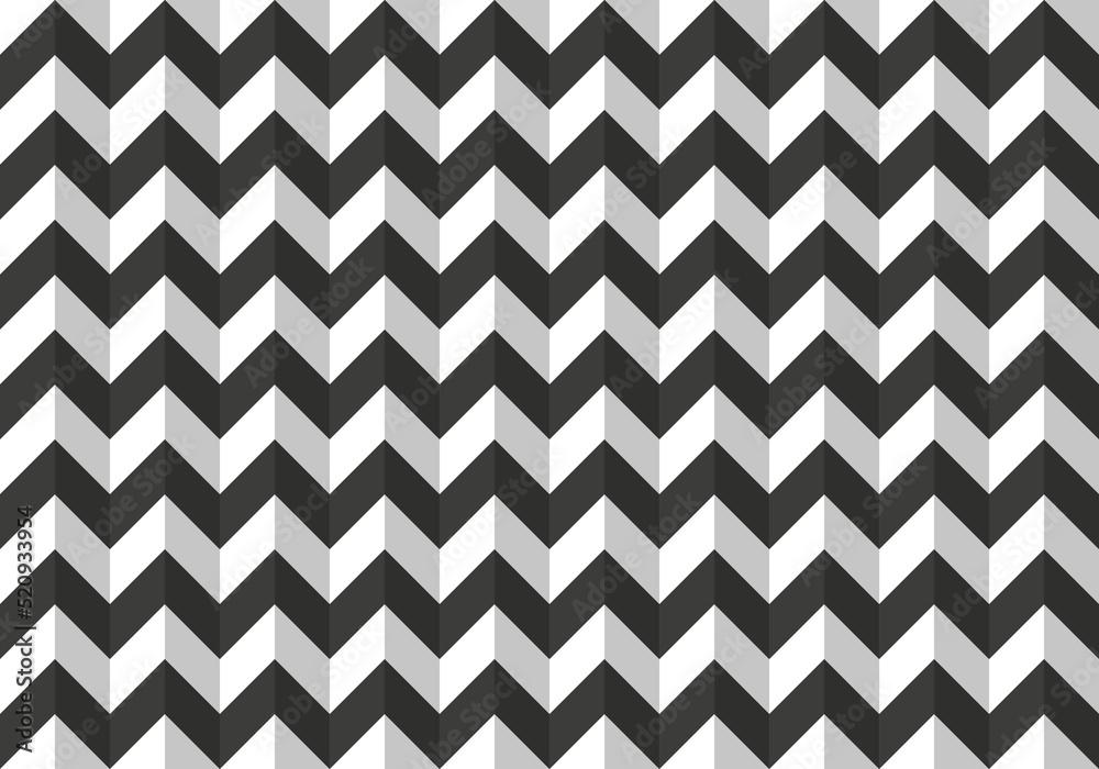 Realistic vertical black white zig zag pattern background vector design.