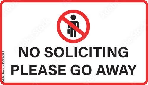 No Soliciting Please Go Away Sign