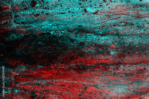 Abstract marble texture with red and blue veins