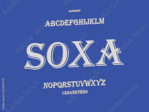 Elegant alphabet letters font and number. Typography uppercase and lowercase urban style fonts for technology 3d