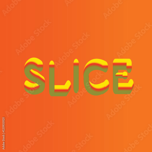 Slice word made of colorful splashes 3d