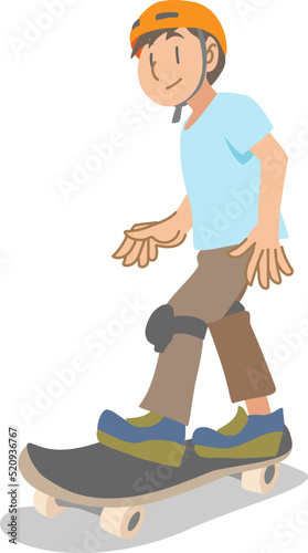 スケートボードを楽しむ少年