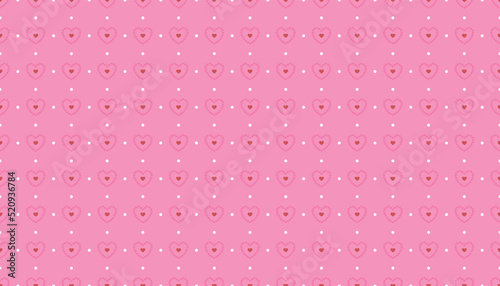 Hearts seamless pattern for Valentine's day . wallpaper print of hearts.Wrapping paper pink background . Graphic texture for design vector illustration .