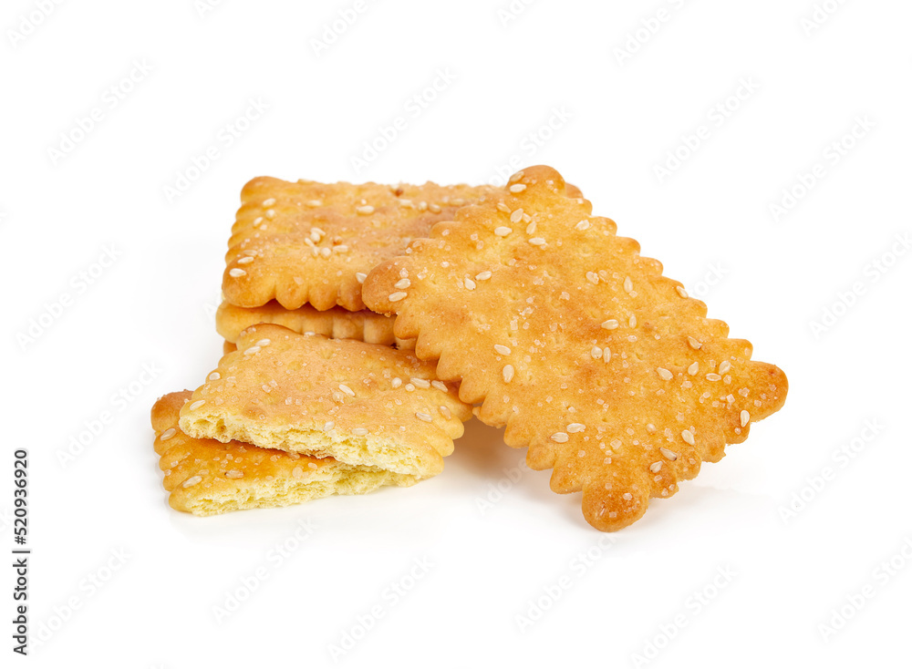 crackers biscuits isolated on white background crackers biscuits isolated on white background