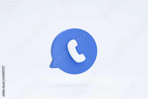 Phone or telephone information support contact help chatting 3d icon on bubble speech chat