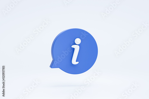 Information message support service sign or symbol icon 3d rendering
